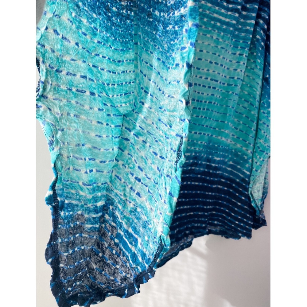 Lauren Ralph Lauren Womens 100% Linen Top 3X Blue Tie Dye Coastal Lightweight - Picture 3 of 8